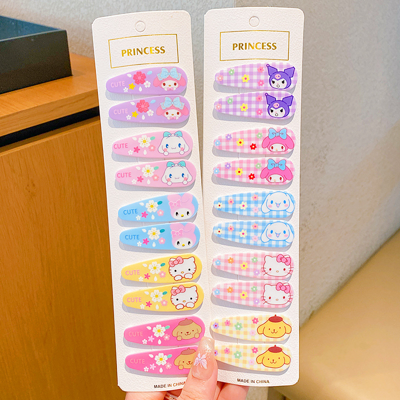 Clip de cabello auténtico para niños, clip de cabello rotos para chicas, clip de cabello no dañado, tarjeta de cabello de fresa, cartón de dibujos animados, clip de cabello lateral para bebés.