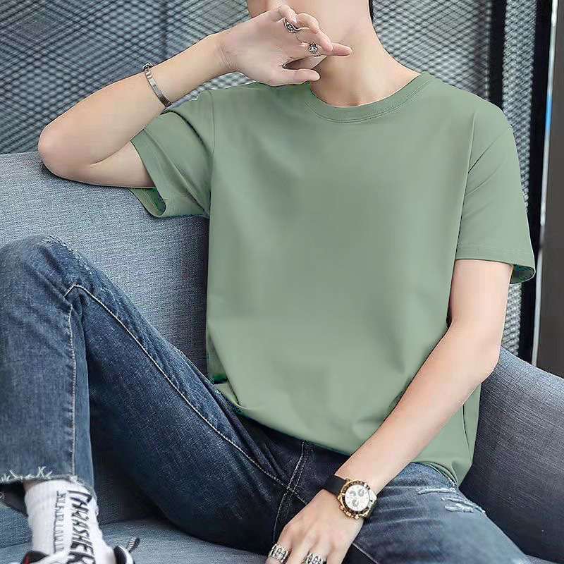 Camiseta de manga corta para hombre, nueva, estilo otoñal, ajustada, moderna, estampada, fina, con cuello redondo, estilo informal, suministro de vendedores ambulantes, atractiva.