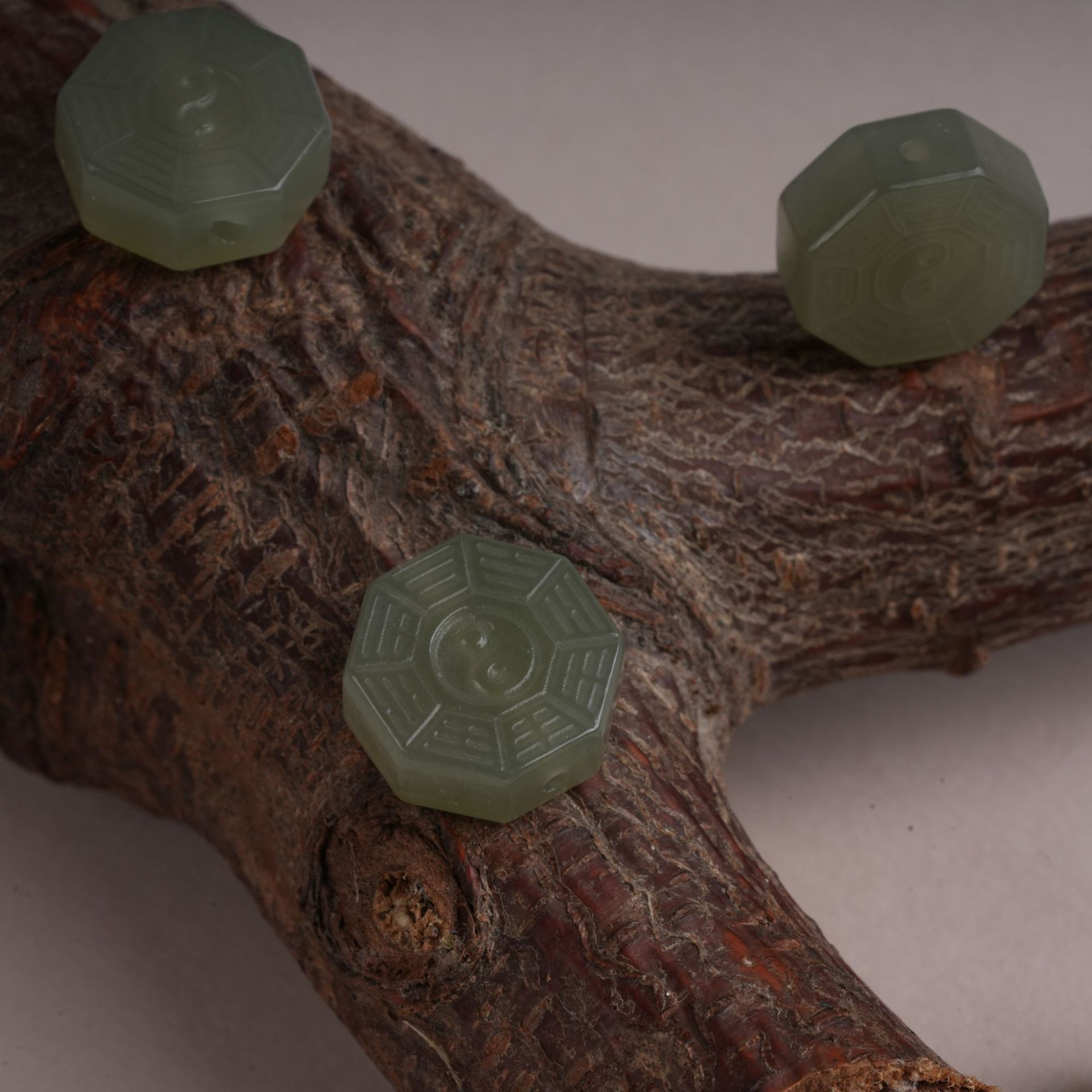 Natural Hetian Jade Bagua Spacer Beads DIY Jewelry Accessories Handmade Beaded Back Cloud Pendant Accessories Wholesale