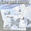 Blue Butterfly Rose Letter Paper 1 set [4 pieces of letter paper and 4 envelopes]