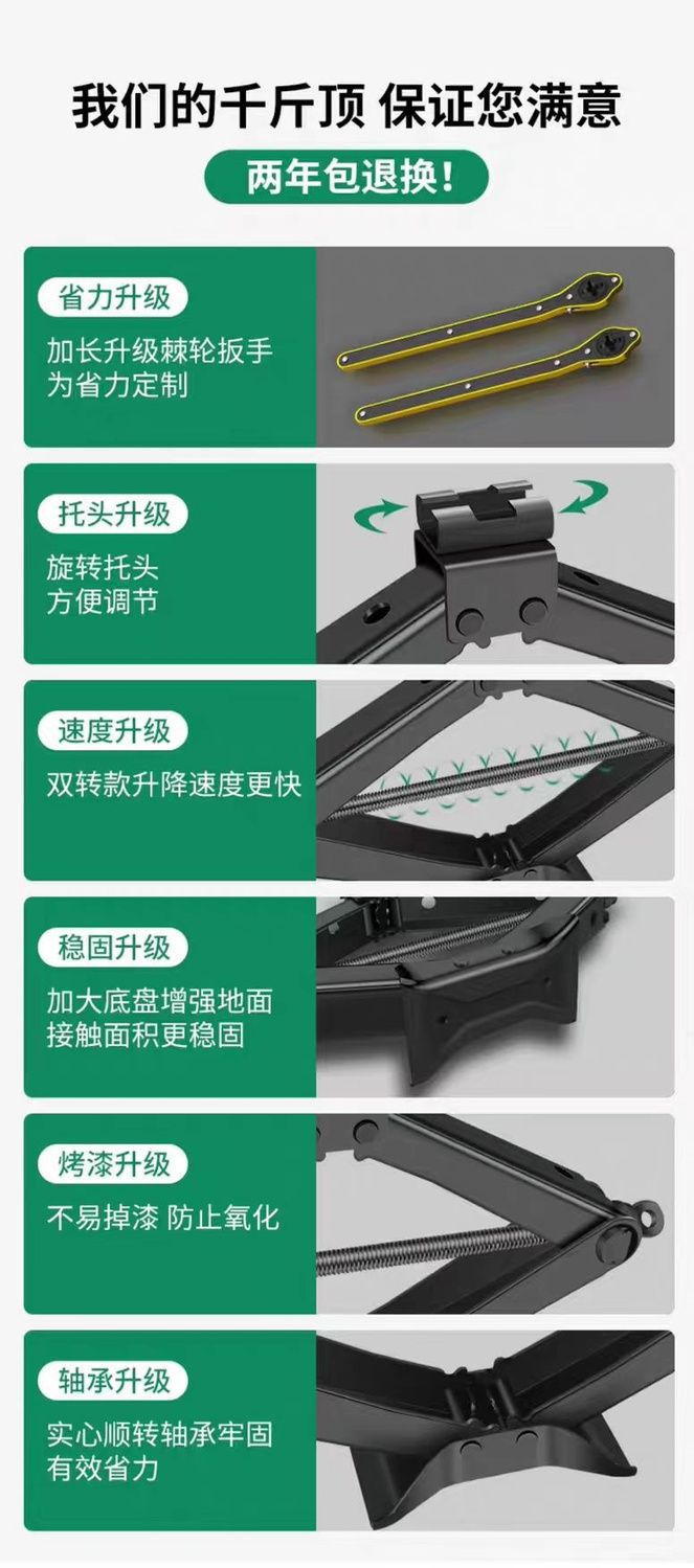 Thickened 0kg New Car Jack for Horizontal Tire Changes, Portable Car Tool