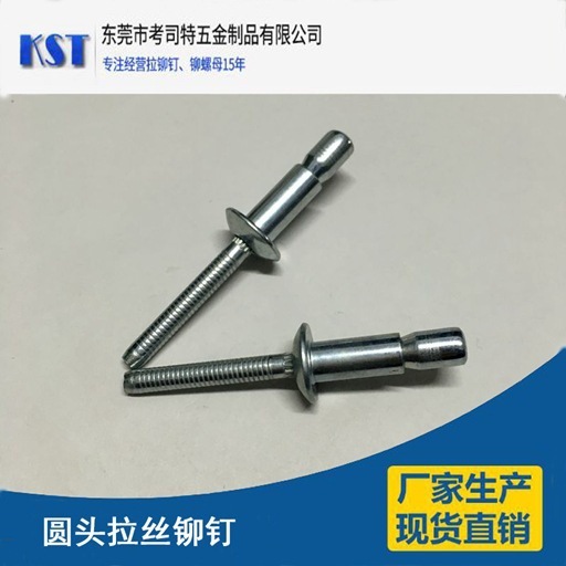 铁拉丝铆钉圆头沉头内锁外锁全铁抽芯铆钉口杯型拉钉柳钉4.8/6.4
