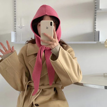 浮夸少女dayu自制针织三角巾头巾围巾帽子一体凹造型保暖围巾披肩