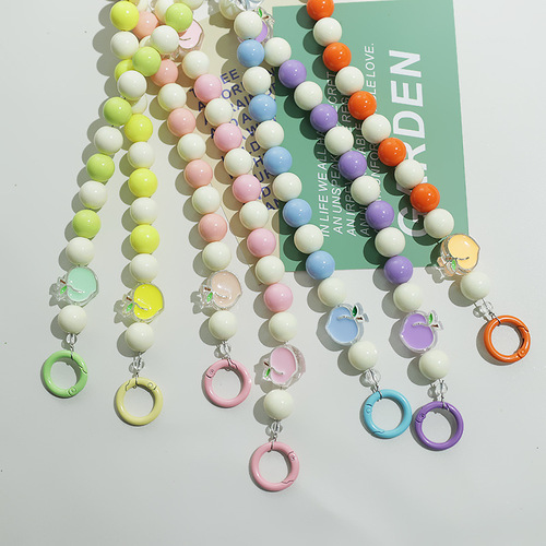 New Fruit Peach Bead Chain Strap Phone Case Accessory Fashion Supply Packaging Decor