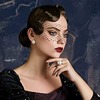 Европейская и американская маска для глаз со стразами, покрывающая лицо, большие сетчатые аксессуары для волос, ремешок, ужин, головные уборы знаменитостей, Фата для фотографий, Гэтсби
