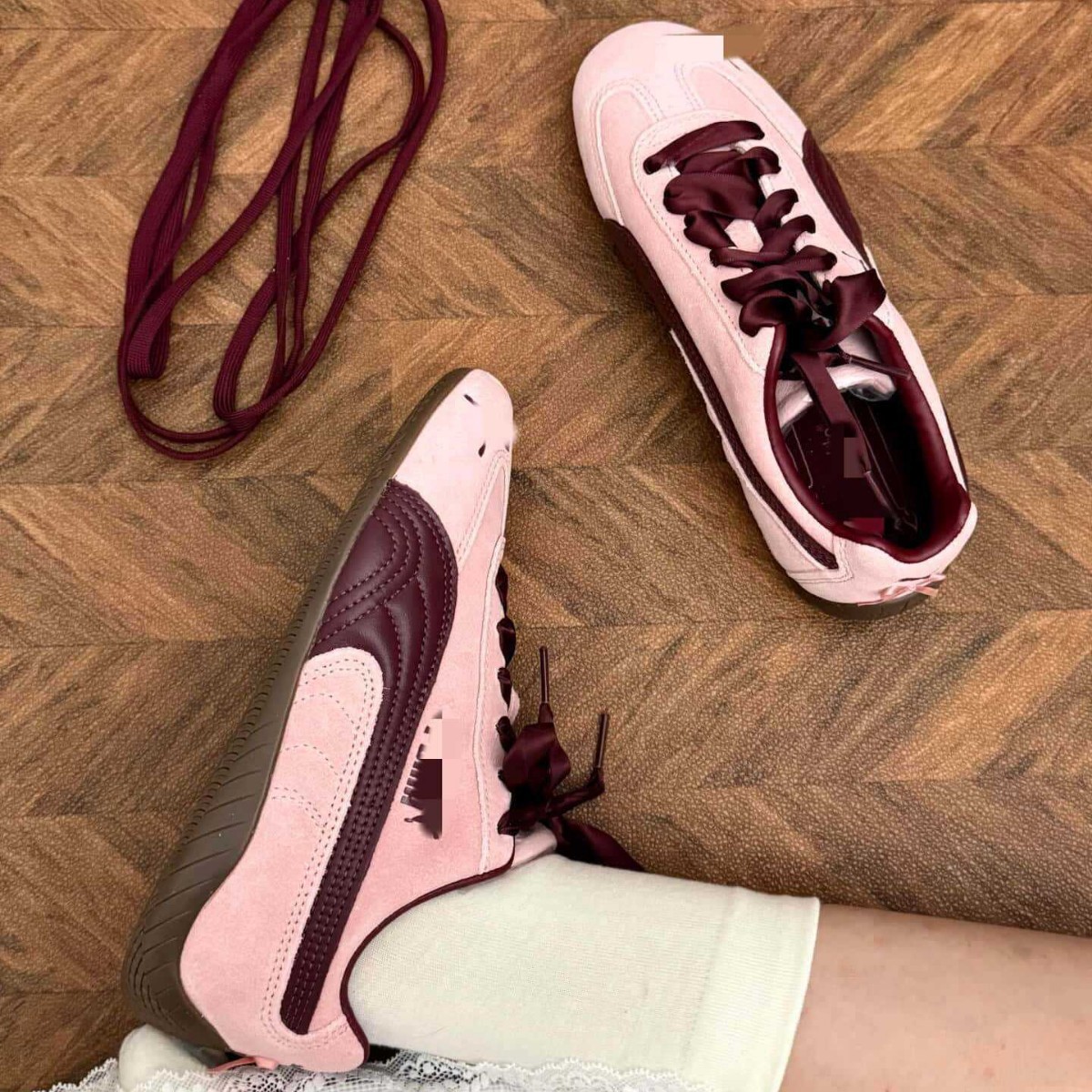 Putian high-quality replica PM racing shoes, Rose style, unisex retro low-top sports casual thin-soled German training shoes