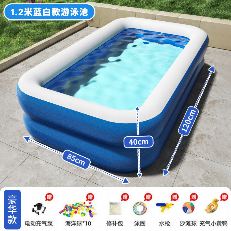 Piscina infláble para niños domésticos, piscina de juego para adultos, gran patio rural al aire libre, bañera plegable de bebé