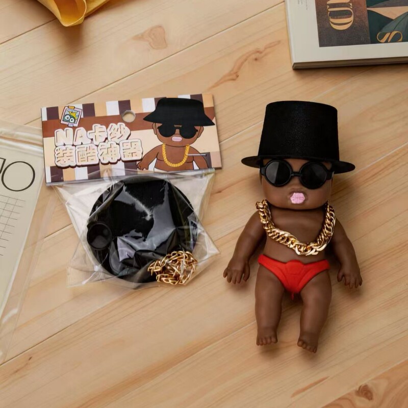 Little Black Doll Clothes, Nasha Outfit, Cool Fashion Three-Piece Set, Various Styles of Dress-Up Doll Accessories, DIY Decoration