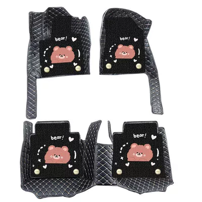 Ayaqaltılar (Kovriklər), Wall Ora Good Cat Car Floor - black-bear-full-coverage-floor-mats-upper-layer-chenille