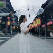 自动透明雨伞可logo印刷学生儿童直杆长柄环保透明伞广告伞