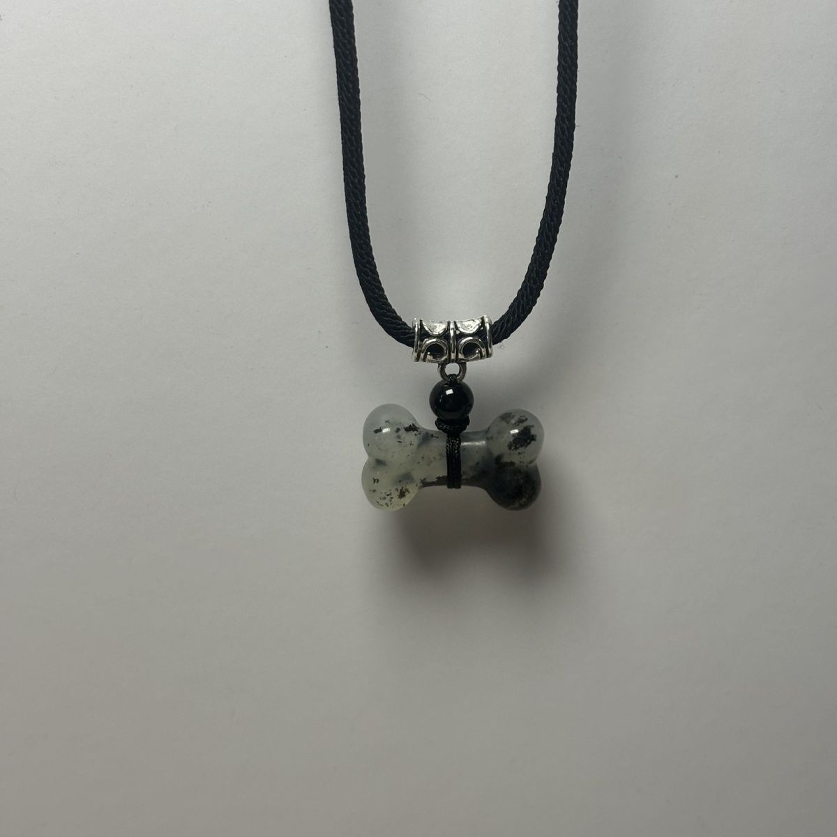 岫玉纯天然玉石水墨系绑腰款项链精美吊坠情侣项链小狗