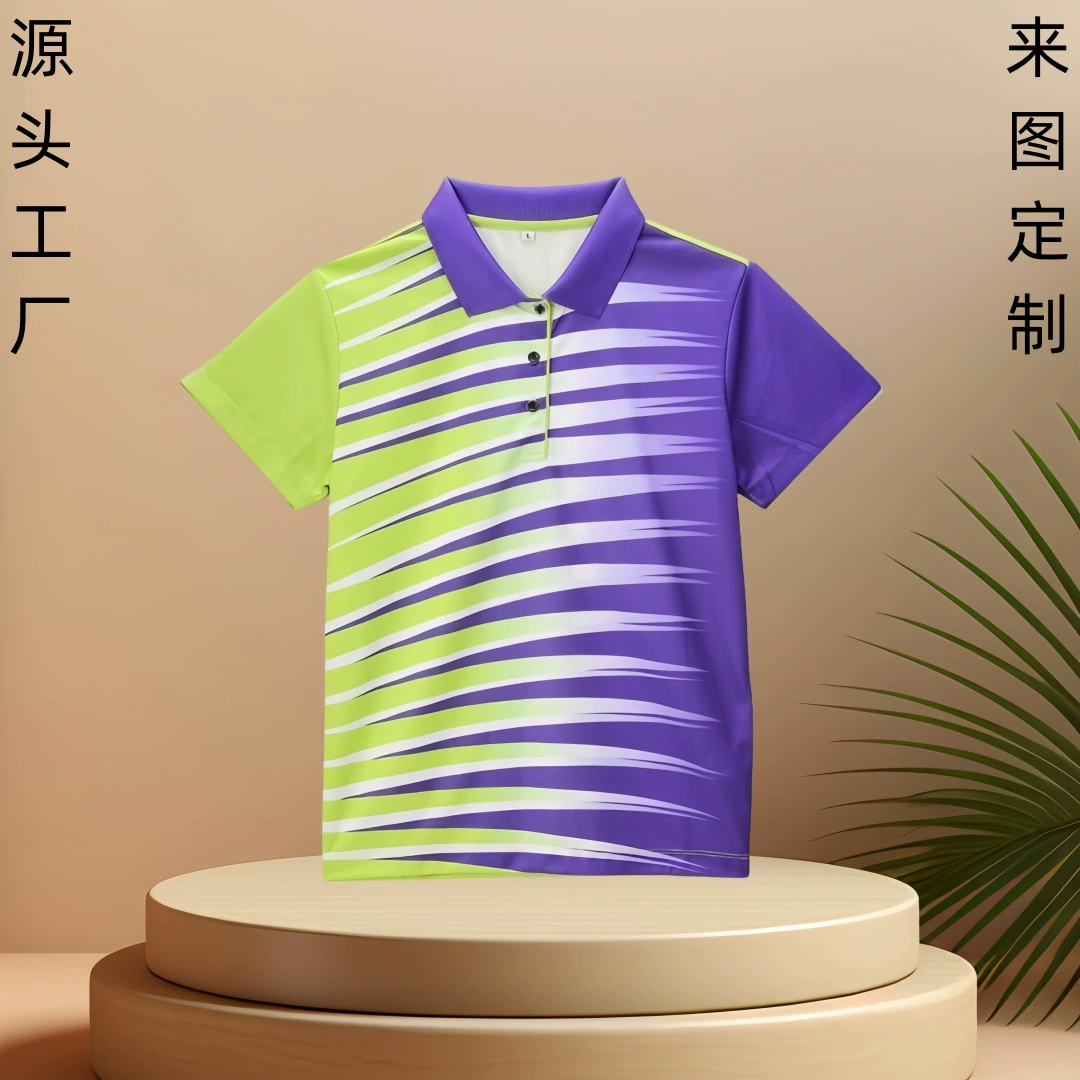 Внешняя торговля Фабрика Пользовательские Гольф Теплопередача Рубашка Поло Полиэстер Стрейч Молочный Шелк Цифровая Печать Лацкан Футболка