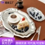 ins椭圆形复古304甜品盘