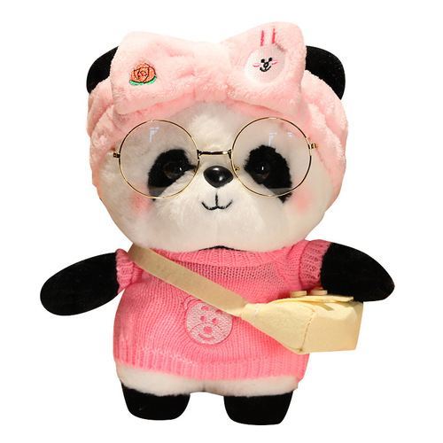 New trendy fashion panda teddy bear dress-up stuffed animal plush doll cute children's gift