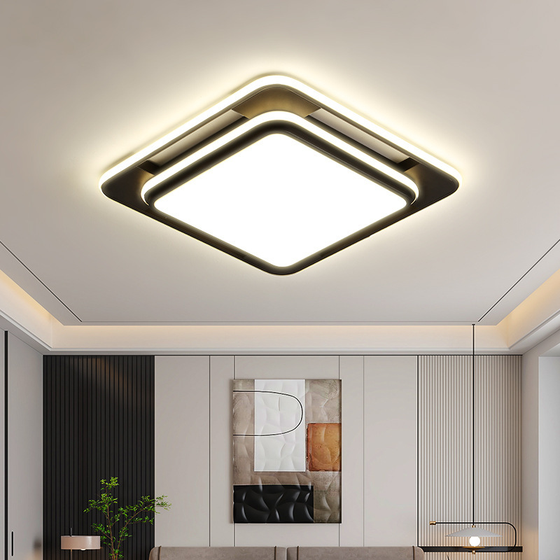 Habitación moderna Dormitorio arte hogareño lámpara de techo lámpara de faro vestíbulo ultra delgada atmósfera lámpara de techo hierro simple sala de estar