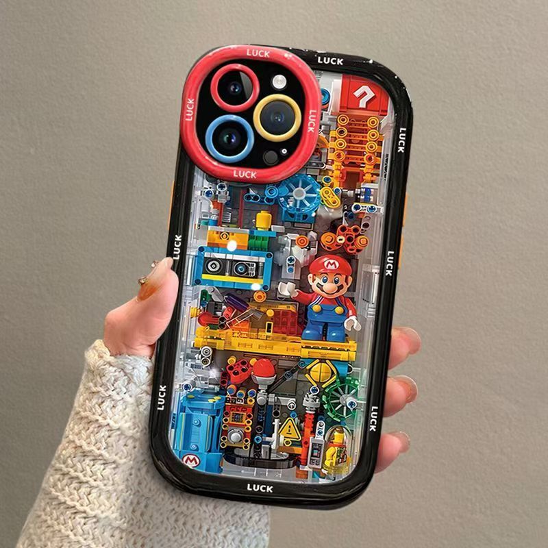 Suitable for Lego Mario Apple 16/15/14/13/12Pro Mobile Phone Case Iphonex Anti-Fall Xsmax/17 Suitable for Lego Mario Apple 16/15/14/13/12Pro Mobile Phone Case Iphonex Anti-Fall Xsmax/17