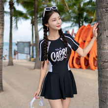 2024新款原创运动连体泳衣女数码印花显瘦泳装大码泡温泉游泳衣