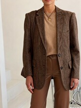 C 64193 Brown Retro Wool Blazer ����ë����װ �羳��Ӧ