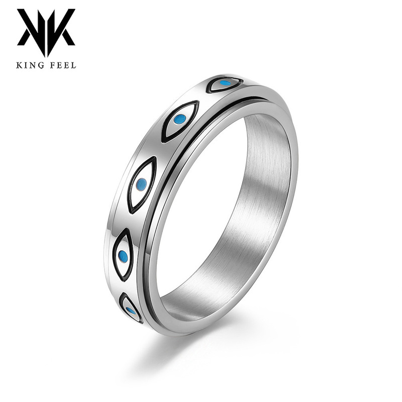 Cross-Border Amazon Eye of Horus Stainless Steel Rotating Ring Ring to Relieve Anxiety Niche Personalized Hand Jewelry