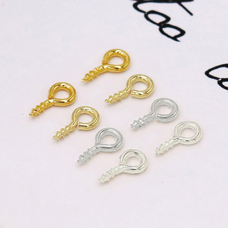 Copper-Plated 18K Real Gold Sheep's Eye Horn Screws 14K Real Gold Gold-Covered Color-Preserving 9-Character Screws DIY Accessories B27
