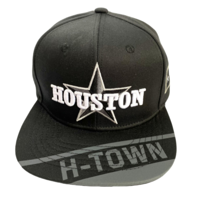American houston logo personalizado ala cuadrada calle transfronteriza profundización sombrero de ala plana ajustable techo rígido hip hop