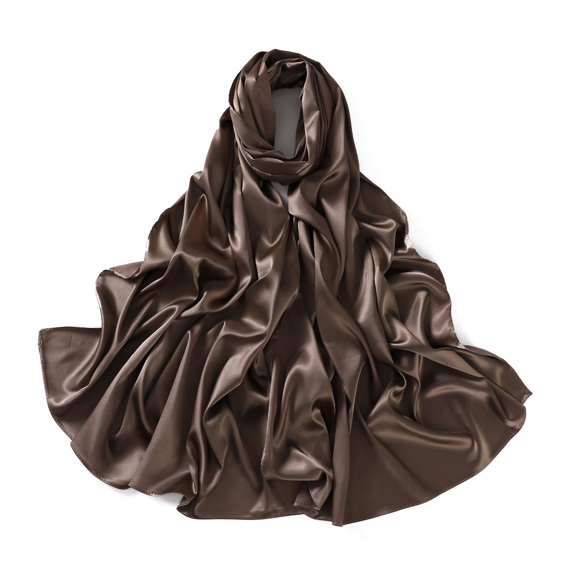 Solid Satin I mitation Lange Indonesische Monochrome Parel Kleur Ding Bag Hoofddoek Cover Vrouwen Zijden Sjaal_voghion.com