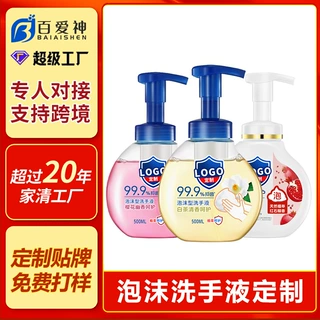 定制泡沫抑菌洗手液家用清香洗手液洁净洗手液厂家贴牌代加工OEM