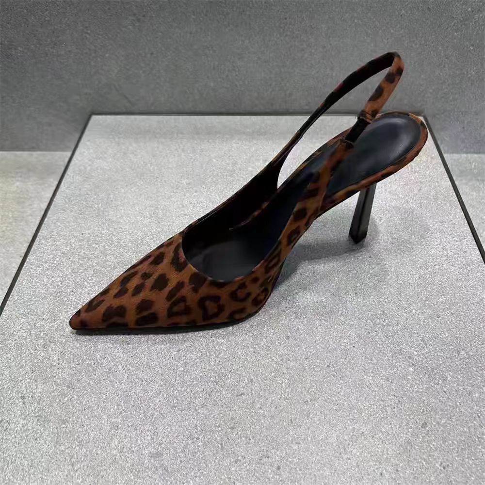 Niche French-style Leopard Print Closed-toe Sandals, Fairy Shoes, 2025 New Spring-summer Elegant High-heeled Shoes_vogvips.com