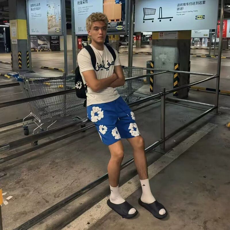 INS American high street cotton quick-dry shorts for men, summer breathable sports basketball casual shorts, 5/4 length shorts INS American high street cotton quick-dry shorts for men, summer breathable sports basketball casual shorts, 5/4 length shorts