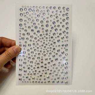 厂家定制儿童 DIY手工钻贴圆形亚克力水钻贴纸手机壳装饰宝石贴画