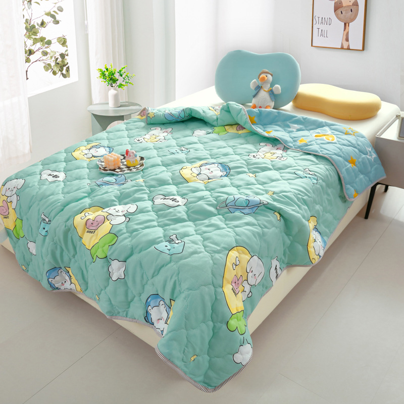 Skin-friendly velvet simple fashion summer cool quilt student dormitory adult single double home air conditioning quilt factory supply