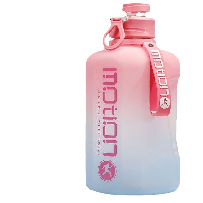 Gradiente de verano taza de agua de gran capacidad botella de agua deportiva mango portátil Cubo de grasa taza de plástico hervidor hexagonal