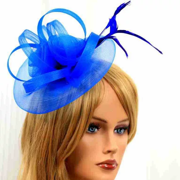 European and American Foreign Trade Jockey Club Headwear Small Topper Feather Topper Mesh Hat Bridal Tops Ball Party Hair Accessories
