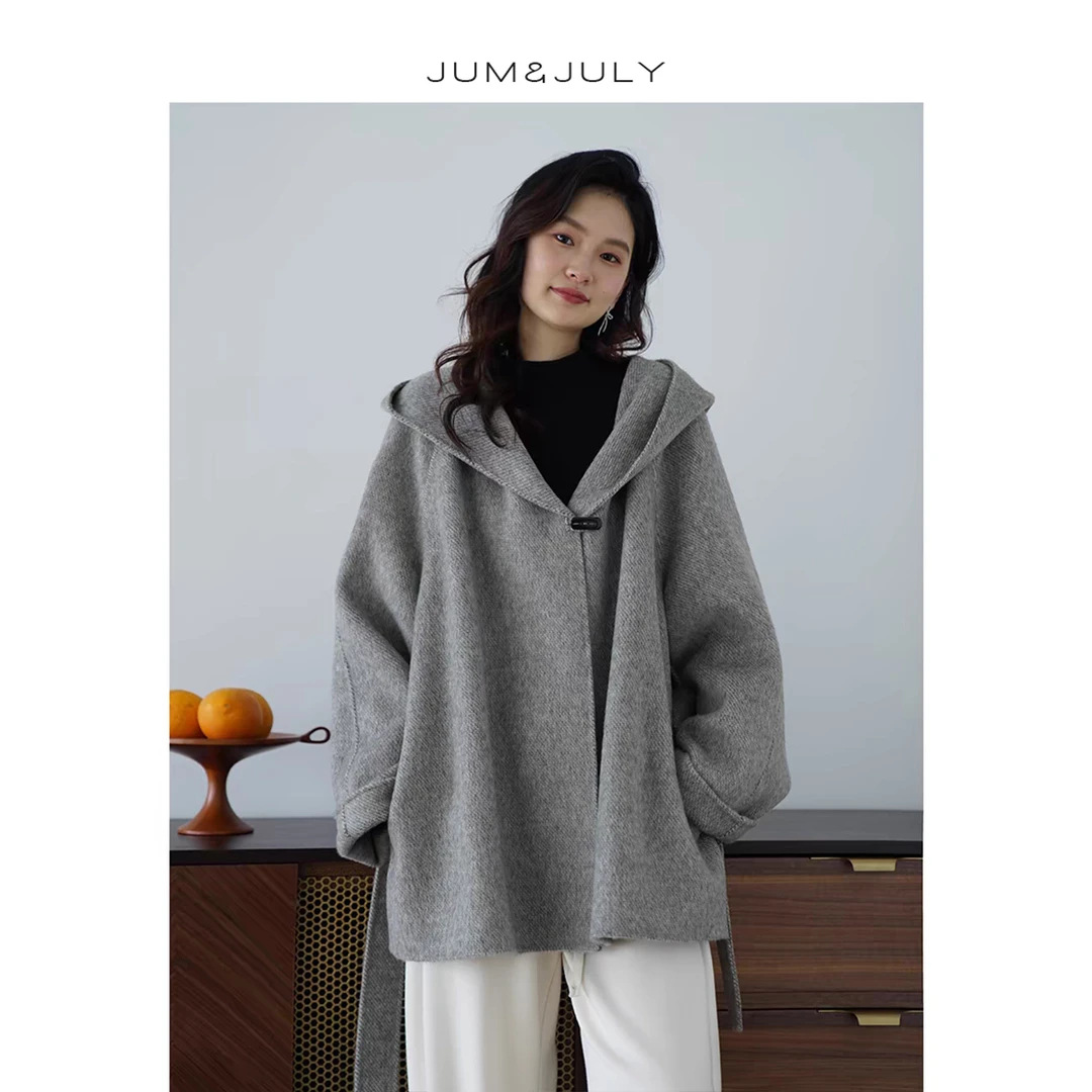 JUM 입기 [겨울로] 후드루스후드 양면 양모 롱으로 한국 쇼트코트