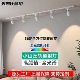 全光谱led轨道灯家用背景墙小山丘射灯明装中山cob灯具照明轨道灯