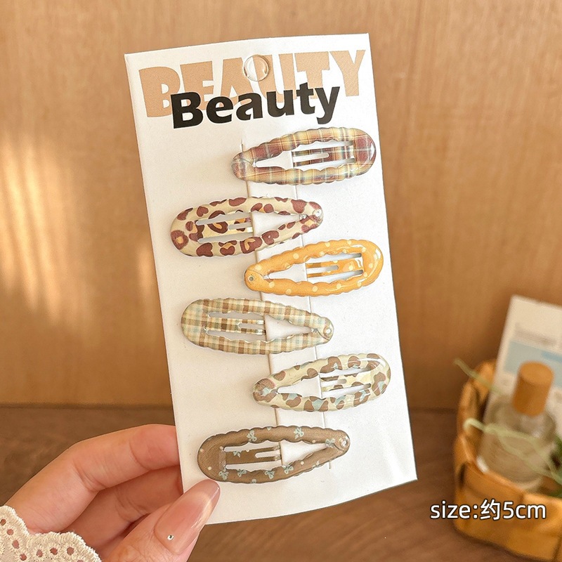 Wave small water drop coffee color [6 pieces]