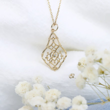 凰谨珠宝 agete中世纪复古蕾丝镂空吊坠毛衣链坠新款 925纯银镀金