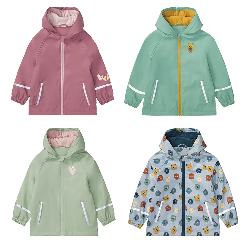 Demi-season fleece polyurethane raincoat for boys