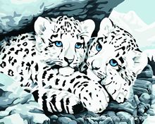 diy数字油画厂家批发 成人填色油画风景黑白猫咪