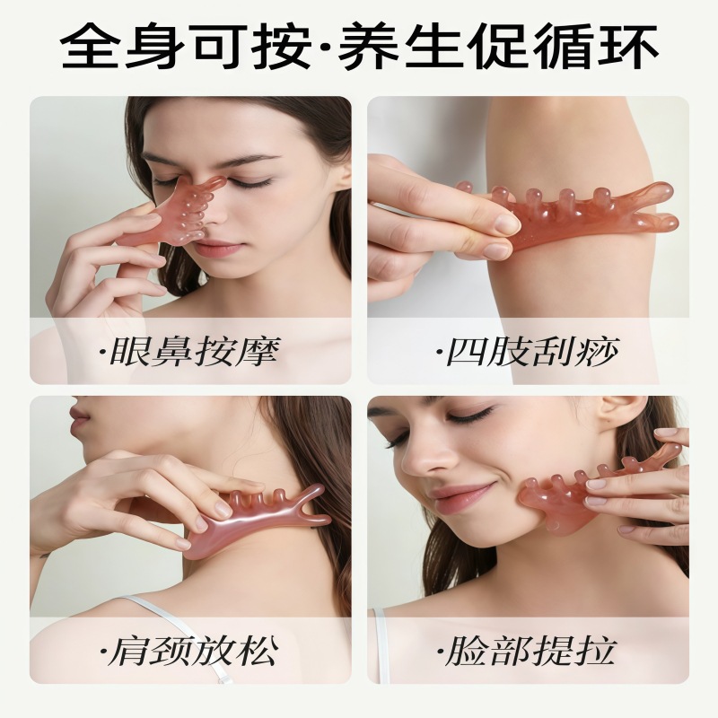 Resin Meridian Massage Comb Gua Sha Tool for Scalp Face Neck and Shoulder Wellness specifications