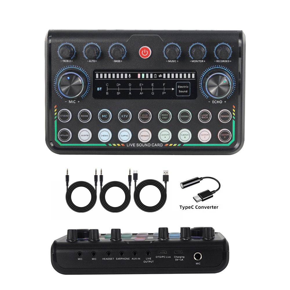 BM800 micrófono de condensador micrófono V8S teléfono celular tarjeta de sonido inglés computadora podcast typec conjunto completo de transmisión en vivo