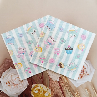 Manufacturer's Ready-Made New Cross-Border Animal Print Paper Towels Disposable Birthday Party Printed Napkins