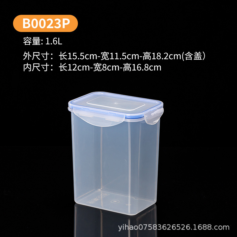 Caja de plástico de grado alimenticio refrigerador transparente refrigeración refrigeración acabado almacenamiento de alimentos frescos cocina especias caja de sellado