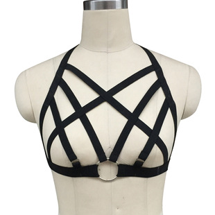 Jianhong Cross-border European and American Strap Underwear Fashion Sexy Harness Perspective Bra Women's Uniform Temptation o0232