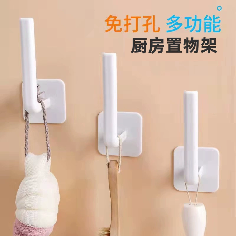 Угловой крючок для тяжелых условий эксплуатации, без следов, многофункциональный, самоклеящийся крючок без сверления, пластиковая многофункциональная подставка для хранения на кухне