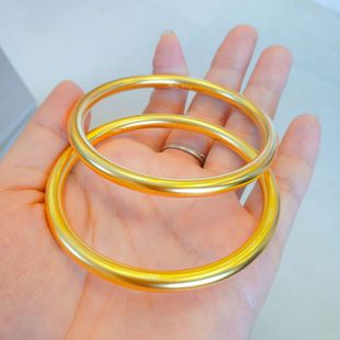 Vietnam Shajin Seiko 5mm Ancient Familia Lotus Inheritance Bracelet Bracelet Gold-plated Women's Solid Plain Ring Hand Dress