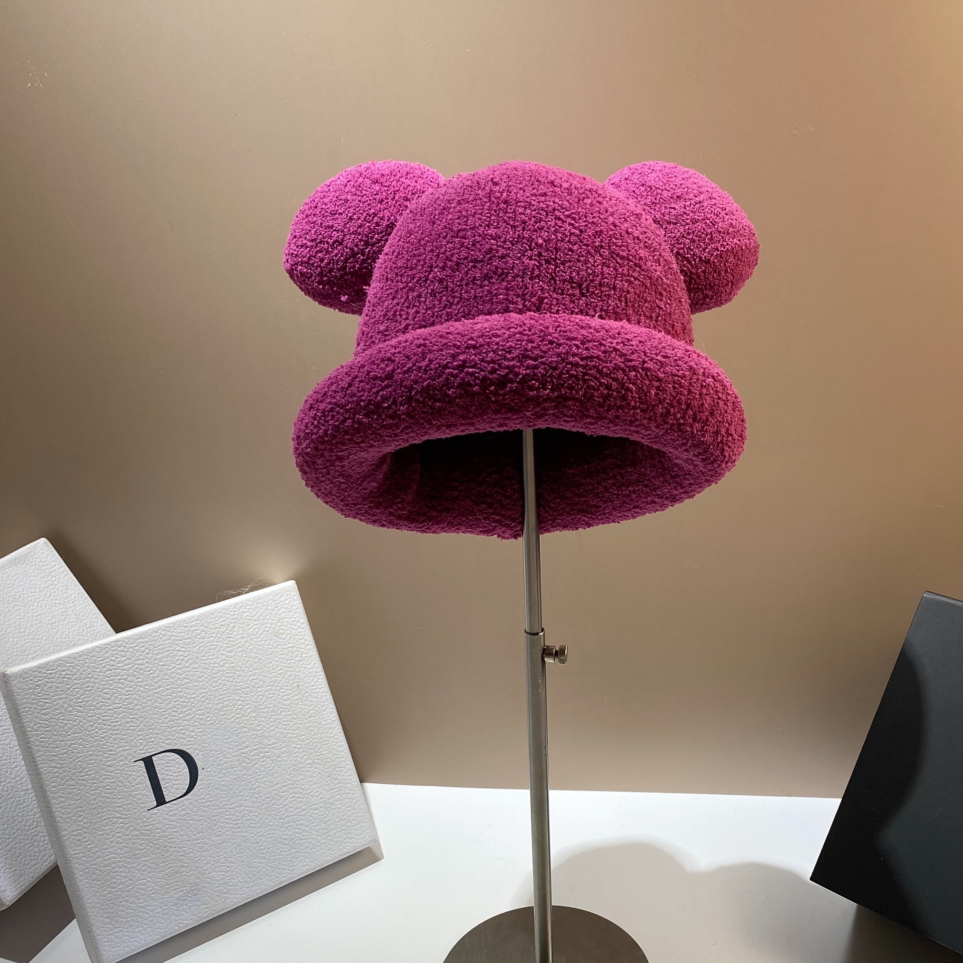 Bear Eared Brimless Female Hat with New Trend Cute and Sweet Headband Hat Personalized and Versatile Warm and Windproof Basin Hat_voghion.com
