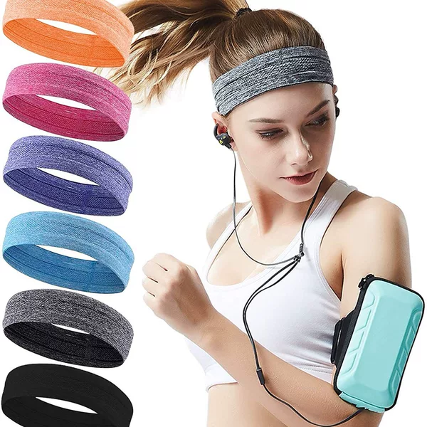 Ready Stock Running Sports Headband Fitness Non-Slip Anti-Sweat Band Yoga Hairband Hair Tie Tennis Headscarf Hot Selling Quick-Drying
