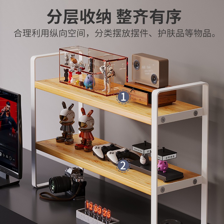 Estantería de escritorio estante de almacenamiento Mesa estante de almacenamiento en el hogar escritorio del estudiante pequeño estante de múltiples capas simple estante del gabinete
