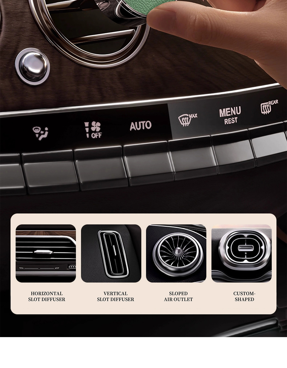 High-End Popular Car Air Outlet Aromatherapy Car Perfume Car Deodorization and Odor Removal Adjustable Car Fragrance Diffuser
